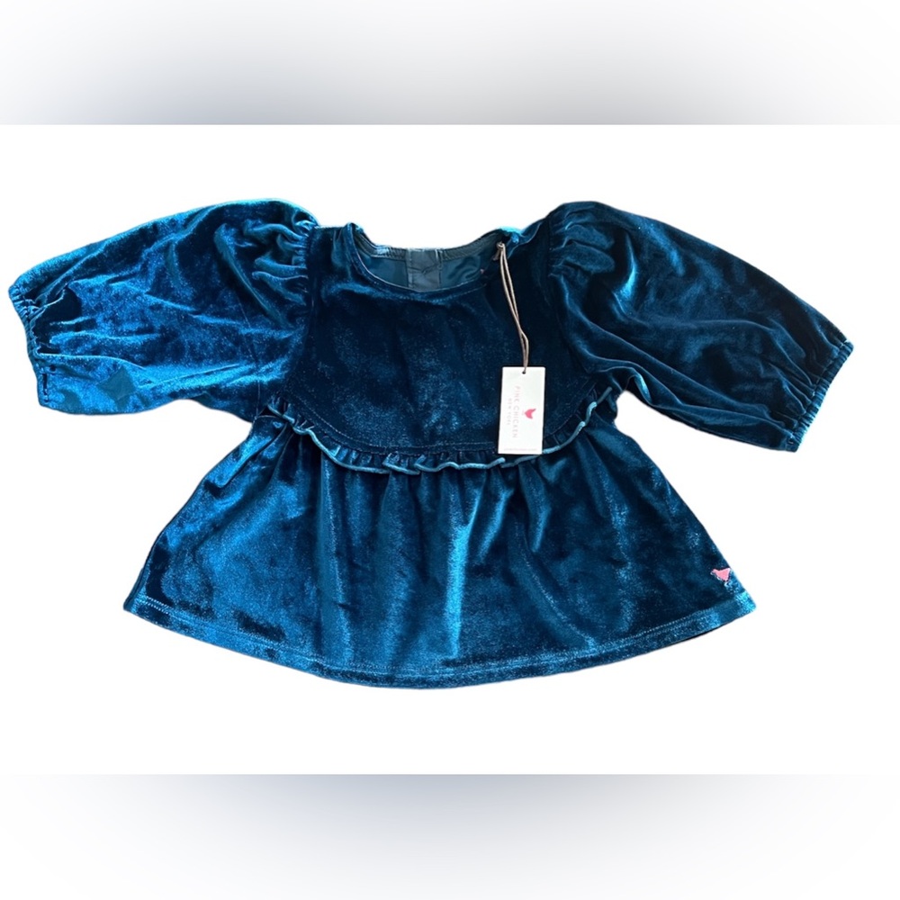 Pink Chicken Girls Velour Rowan Top - Midnight Blue - Size 2Years